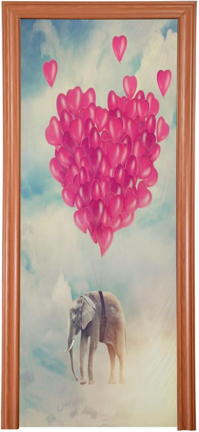 Susiyo Flying Elephant Halloween Door Cover 32x79 in