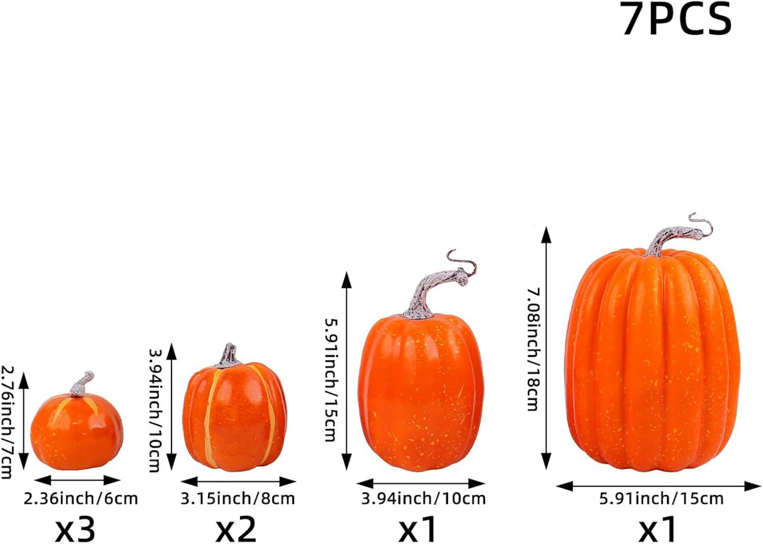 Firlar Artificial Pumpkin Decorations 7Pcs Lifelike Foam Pumpkins