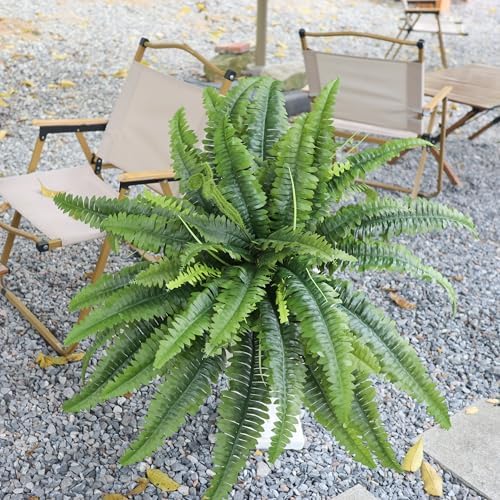 zooFernzoom Artificial Ferns 45in Large Fake Plants 2 Stems