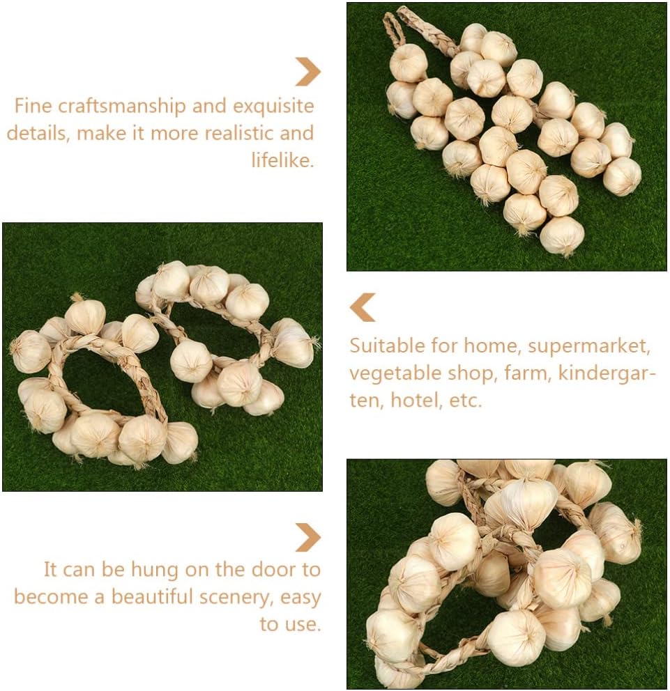 Sewroro 3Pcs Artificial Garlic Strings Decor