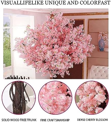 QIUPAI Round Pink Cherry Blossom Artificial Tree 1x09m