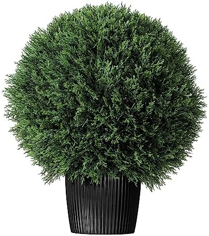 Vickerman 20 Inch Artificial Silk Cedar Topiary Ball