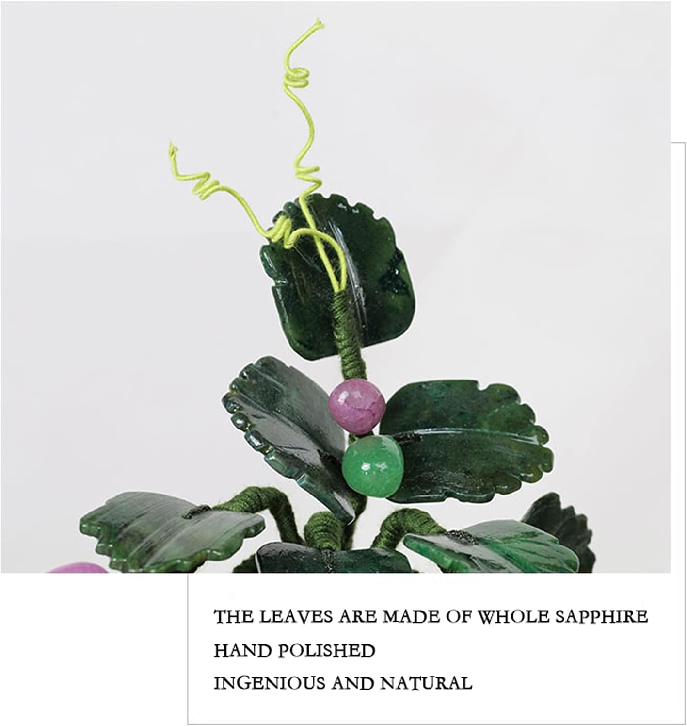 Artificial Bonsai Tree Tabletop Decor with Jade Carving