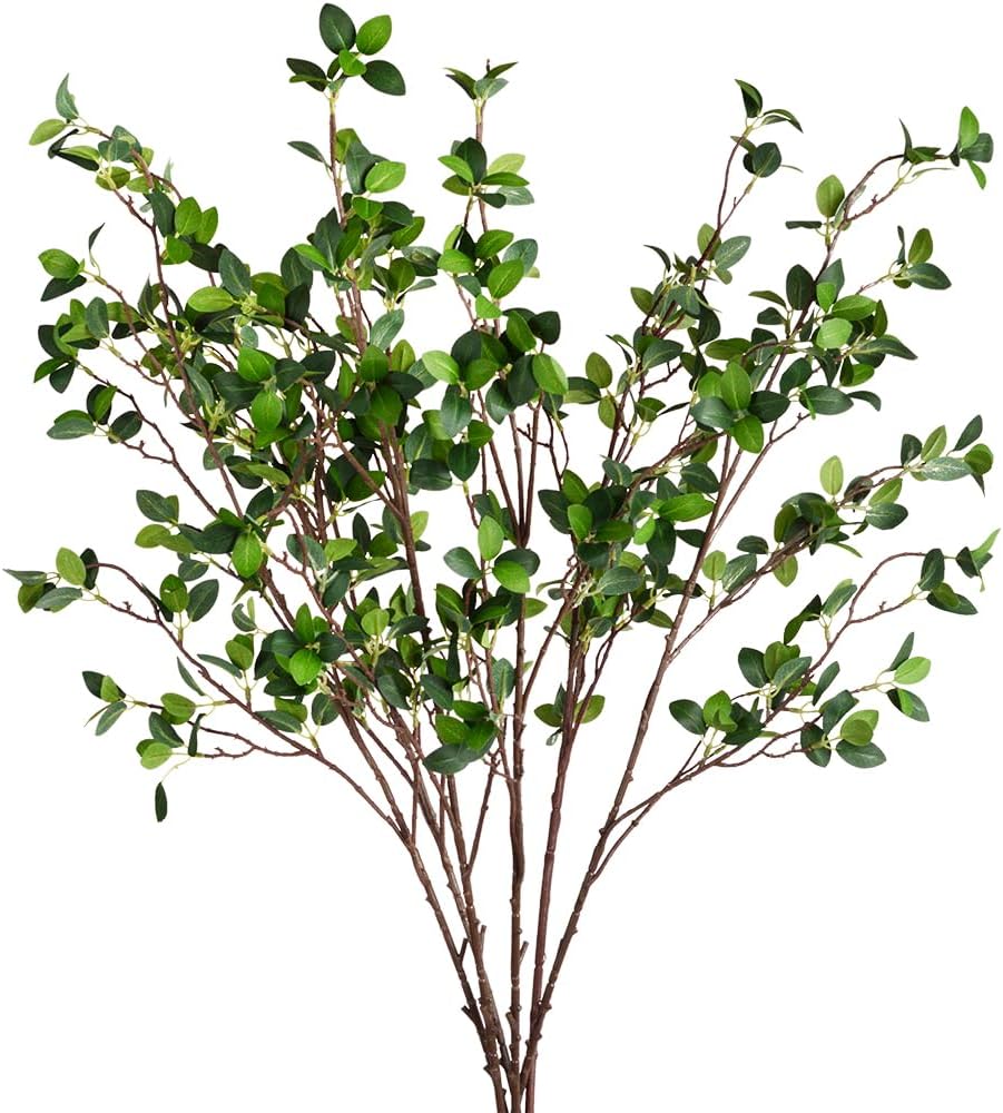 6pcs Faux Stems Artificial Eucalytus Branches for Vase