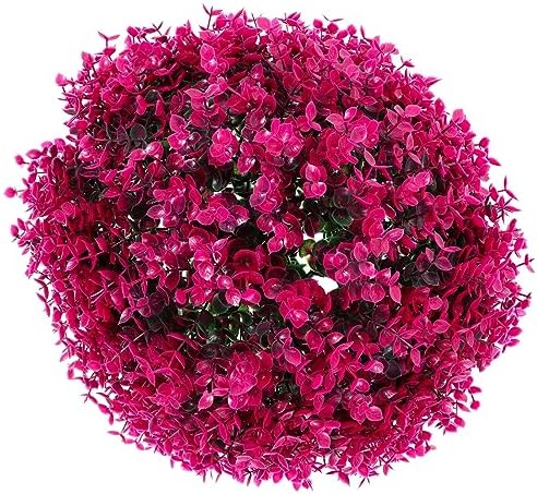 LIOOBO Artificial Topiary Balls Purple Eucalyptus Decor