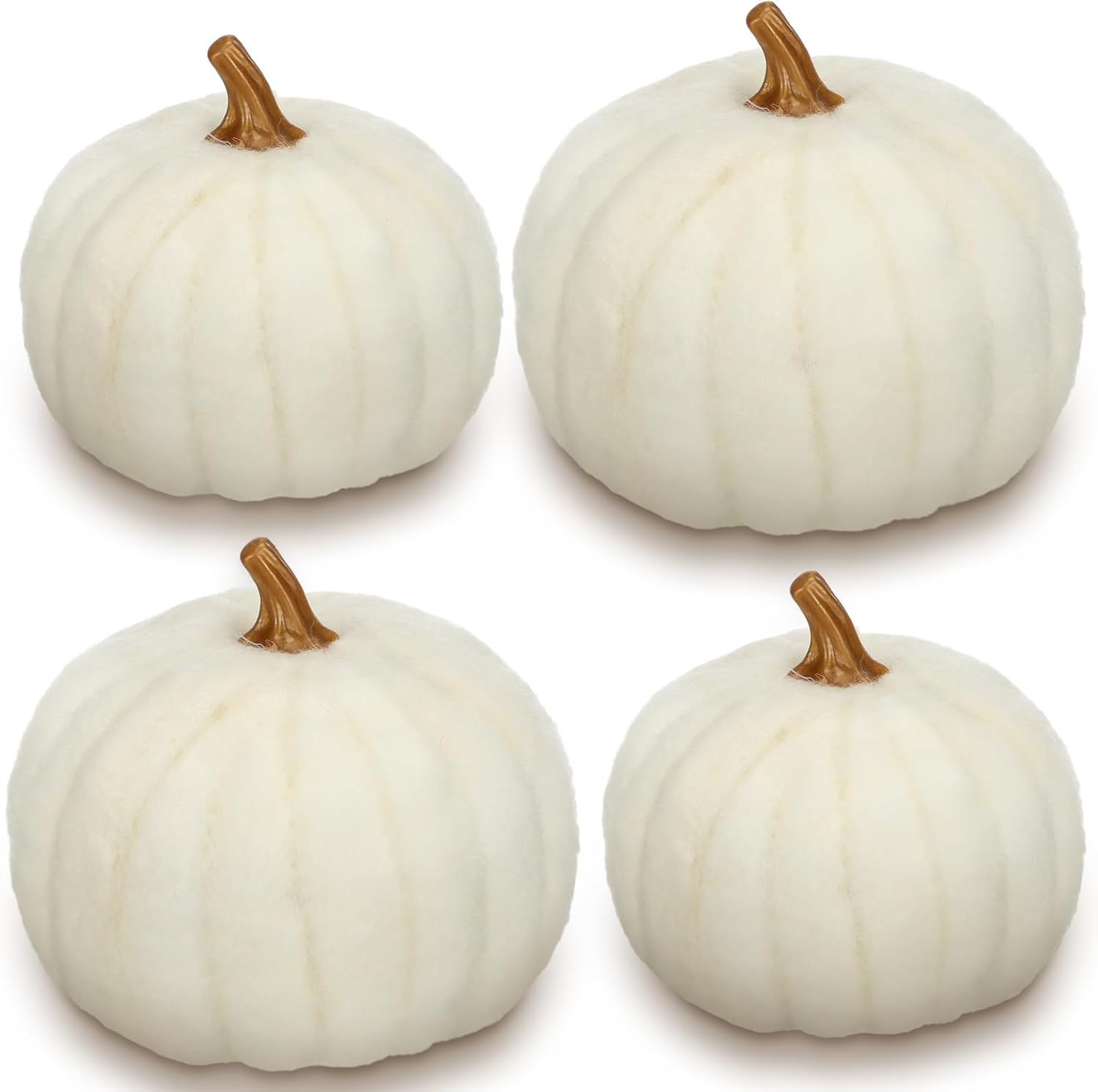 Preboun 4 Piece Large Wool Fall Pumpkin Decor