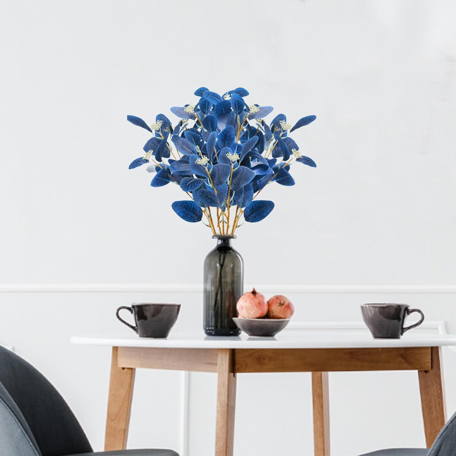 GTIDEA 6PCS Artificial Eucalyptus with Seeds Greenery Stems