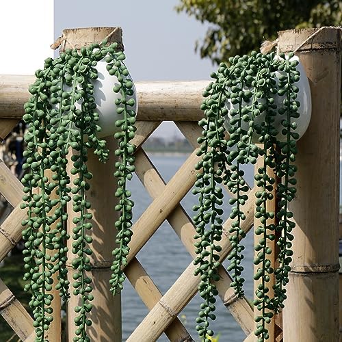 Tiita Artificial Succulents Hanging Plants Set of 2