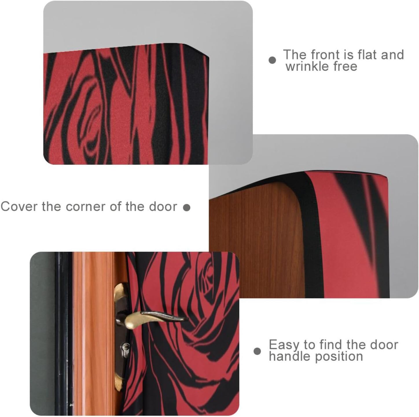 Susiyo Red Floral Halloween Door Cover 32x79 in