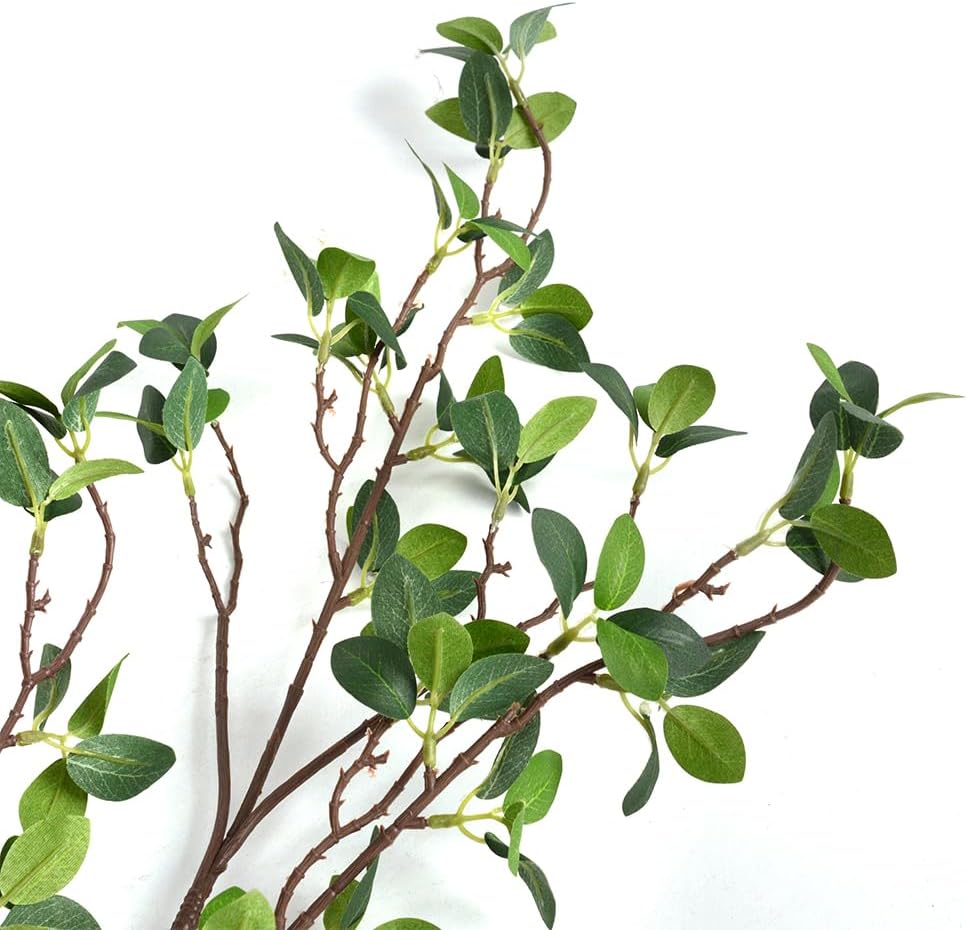 6pcs Faux Stems Artificial Eucalytus Branches for Vase