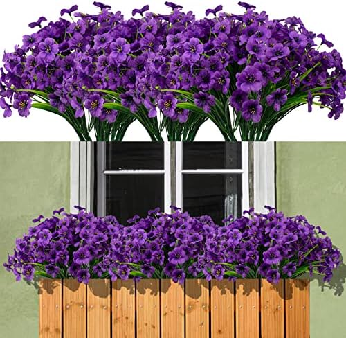 15 Bundles Artificial Flowers UV Resistant Fake Silk Plants
