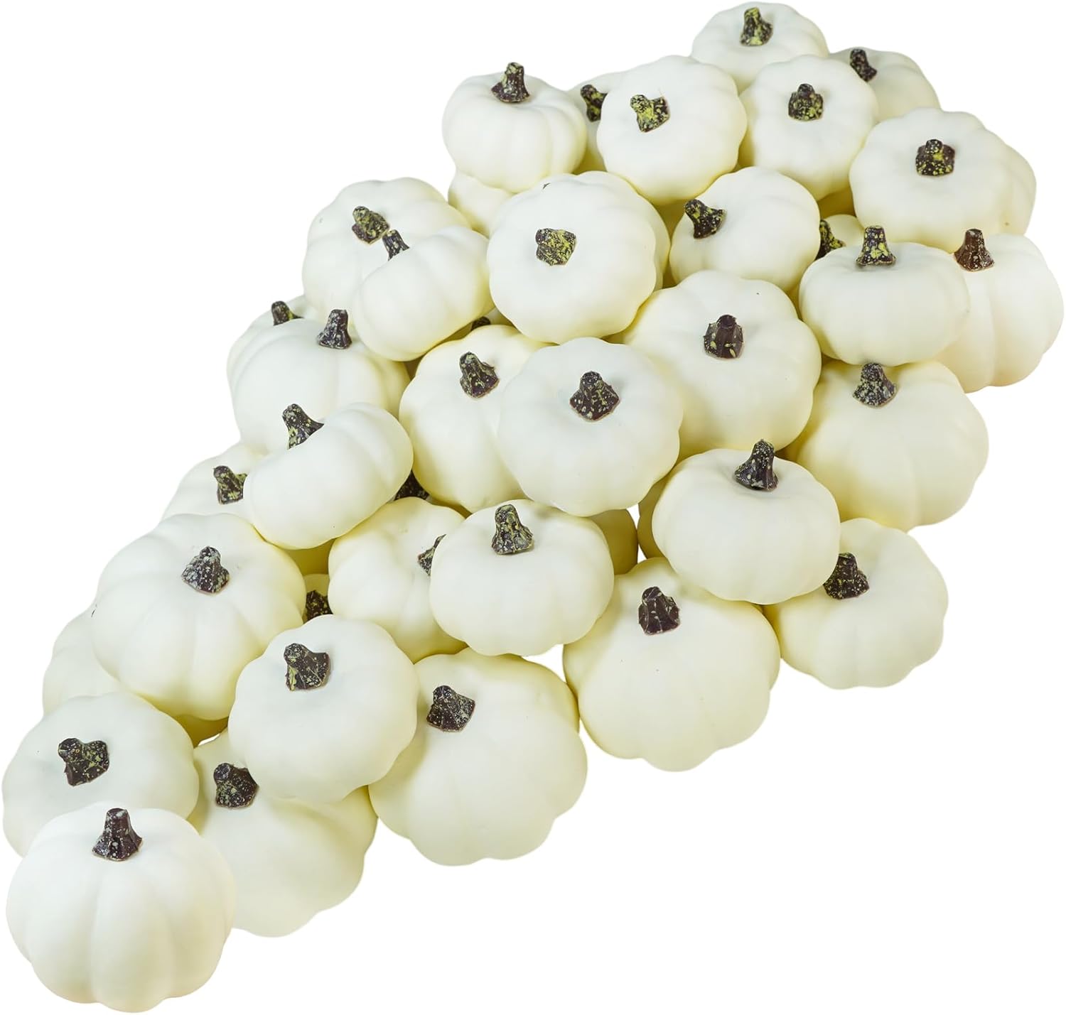Winlyn 48 Pc White Artificial Pumpkins Fall Decor
