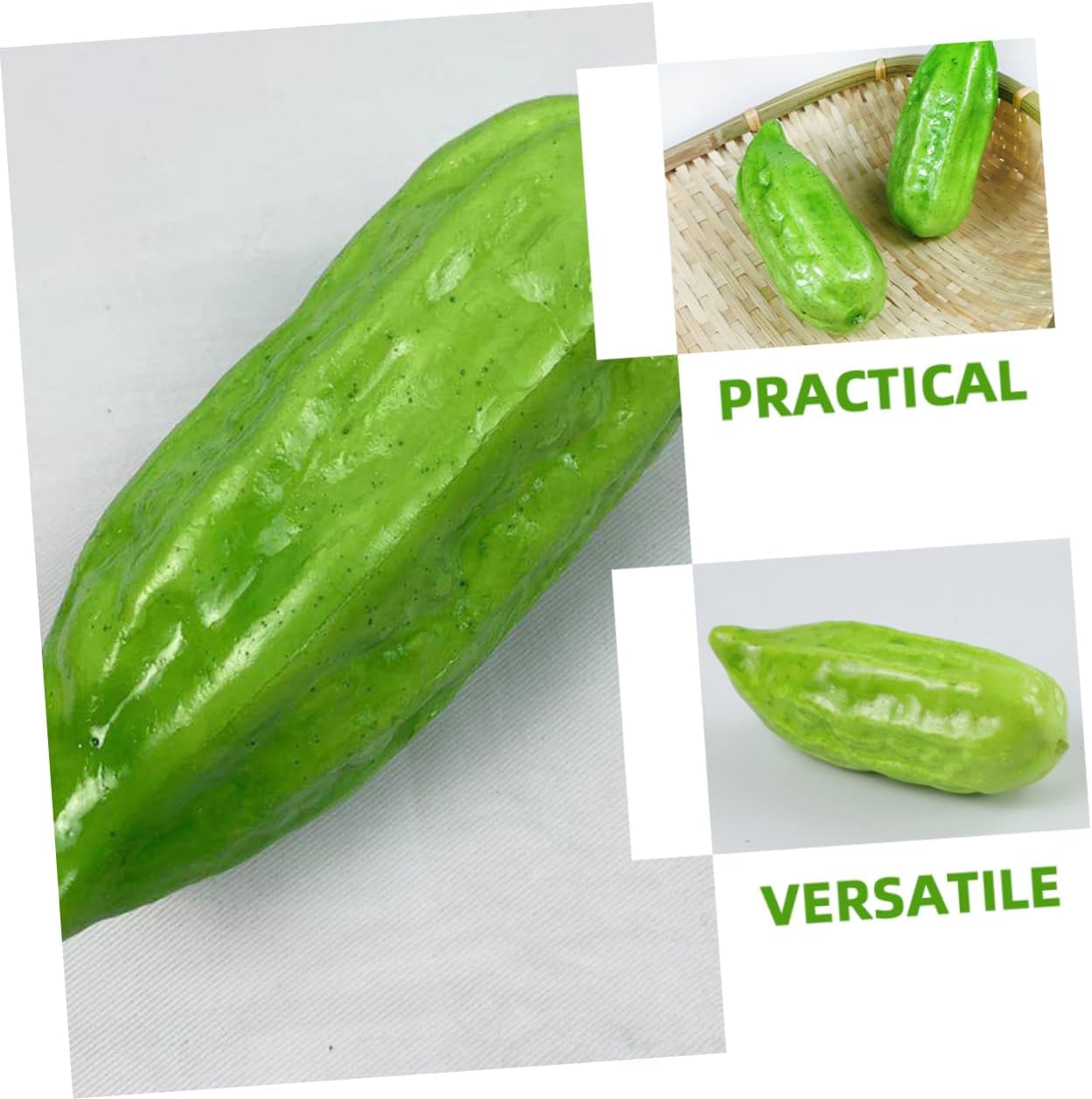 PRETYZOOM 4pcs Foam Bitter Melon Artificial Vegetable Props