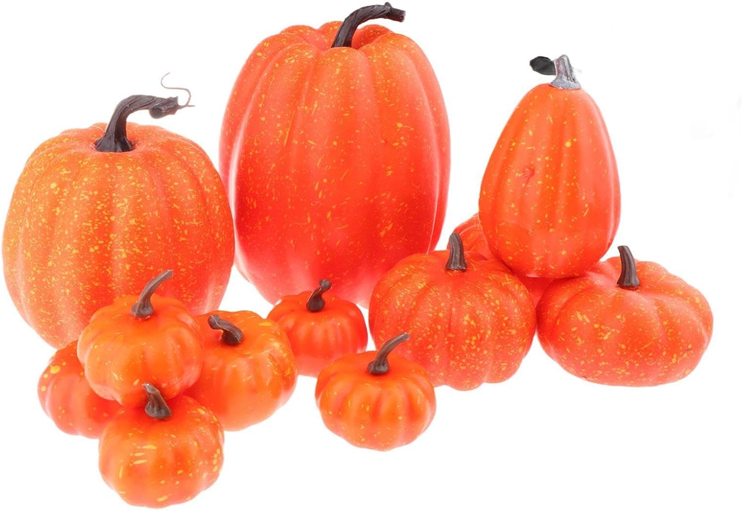 Fancyes Fake Pumpkins Foam Props 12 Pieces Yellow
