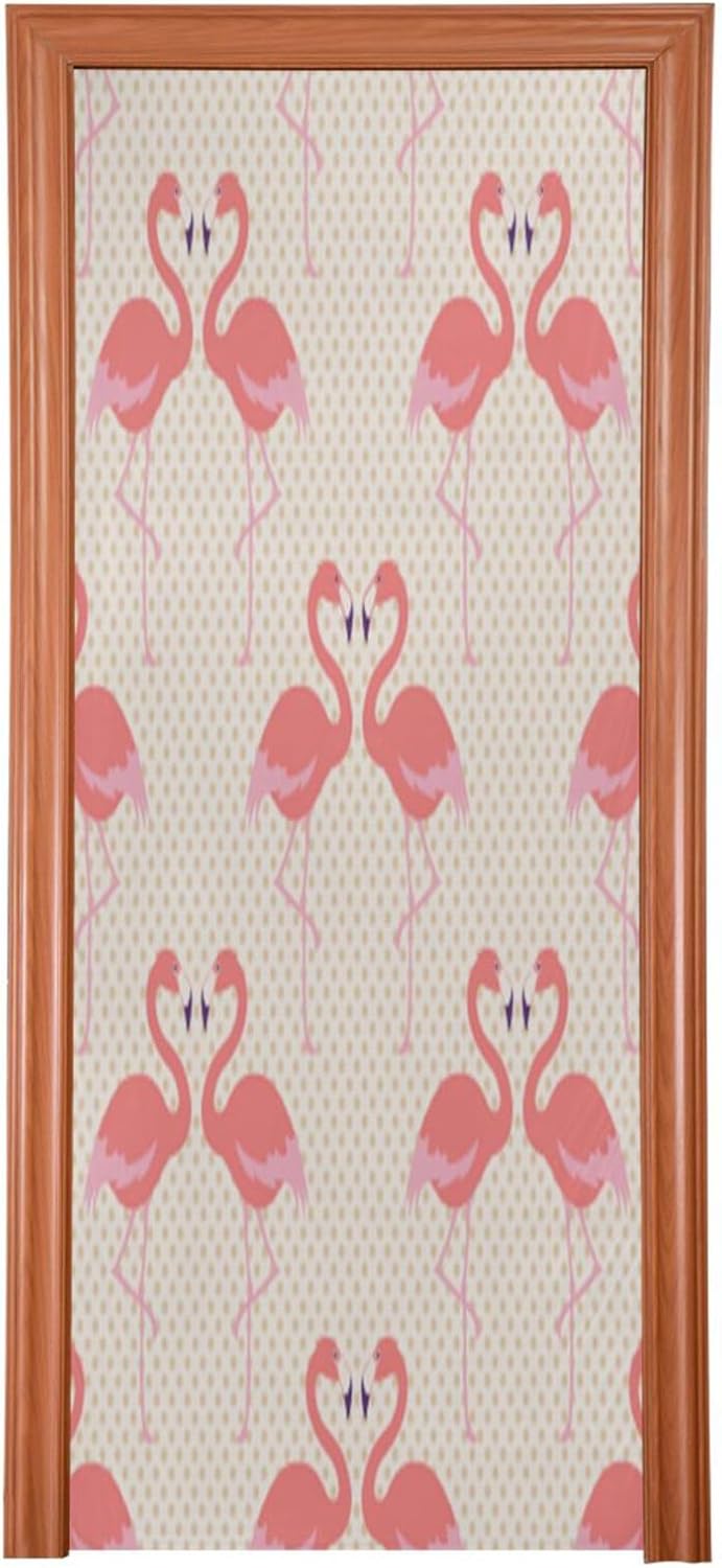 Susiyo Pink Flamingo Door Cover for Halloween Party
