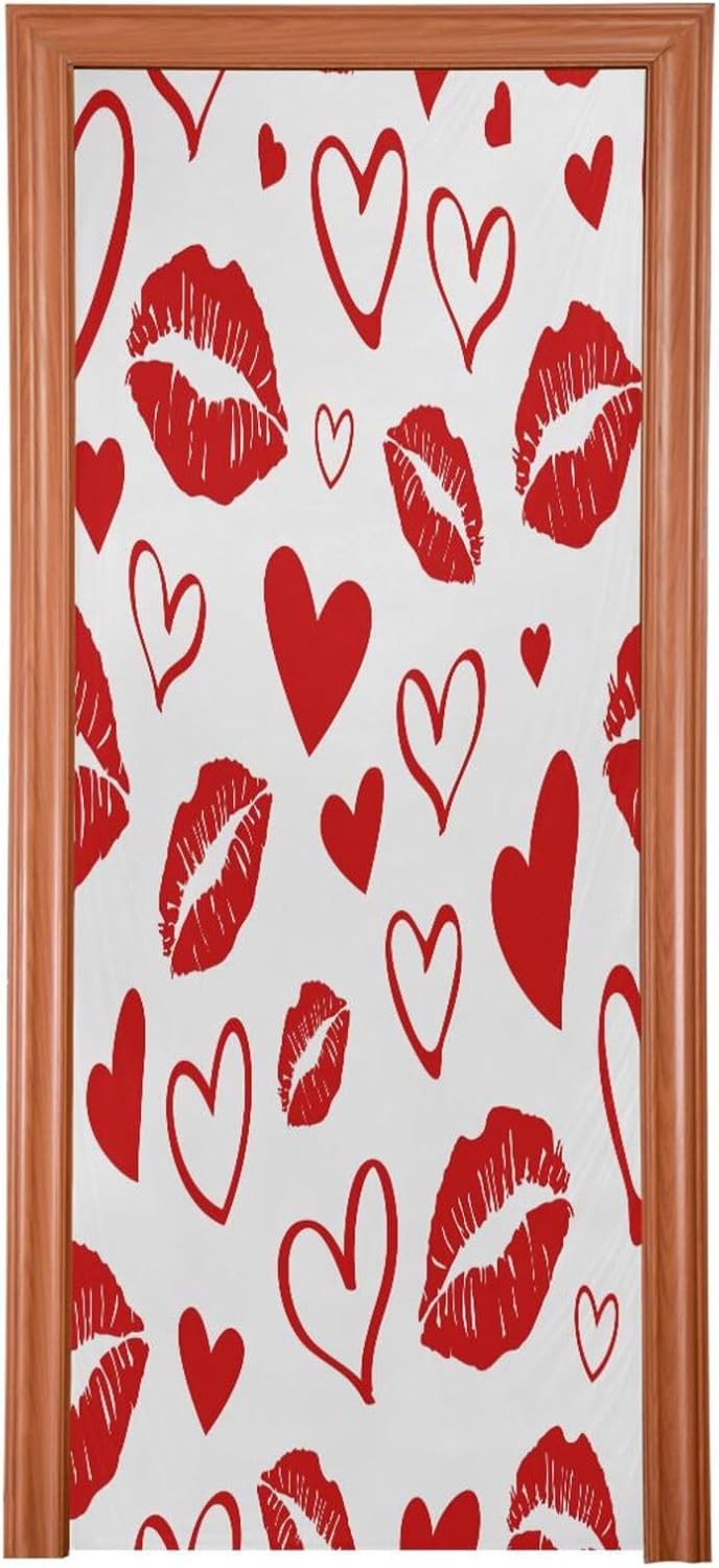 Susiyo Red Lips Kiss Halloween Door Cover