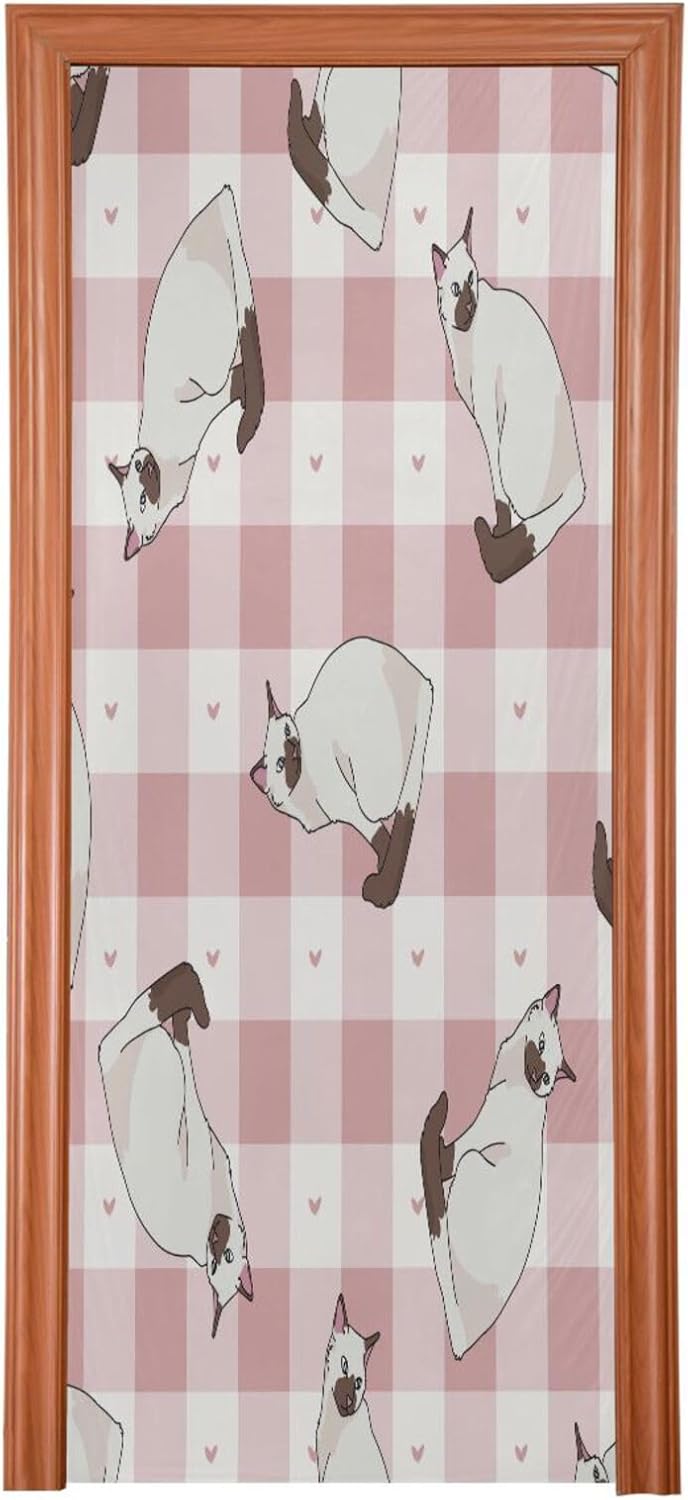 Susiyo Cartoon Siamese Cat Halloween Door Cover