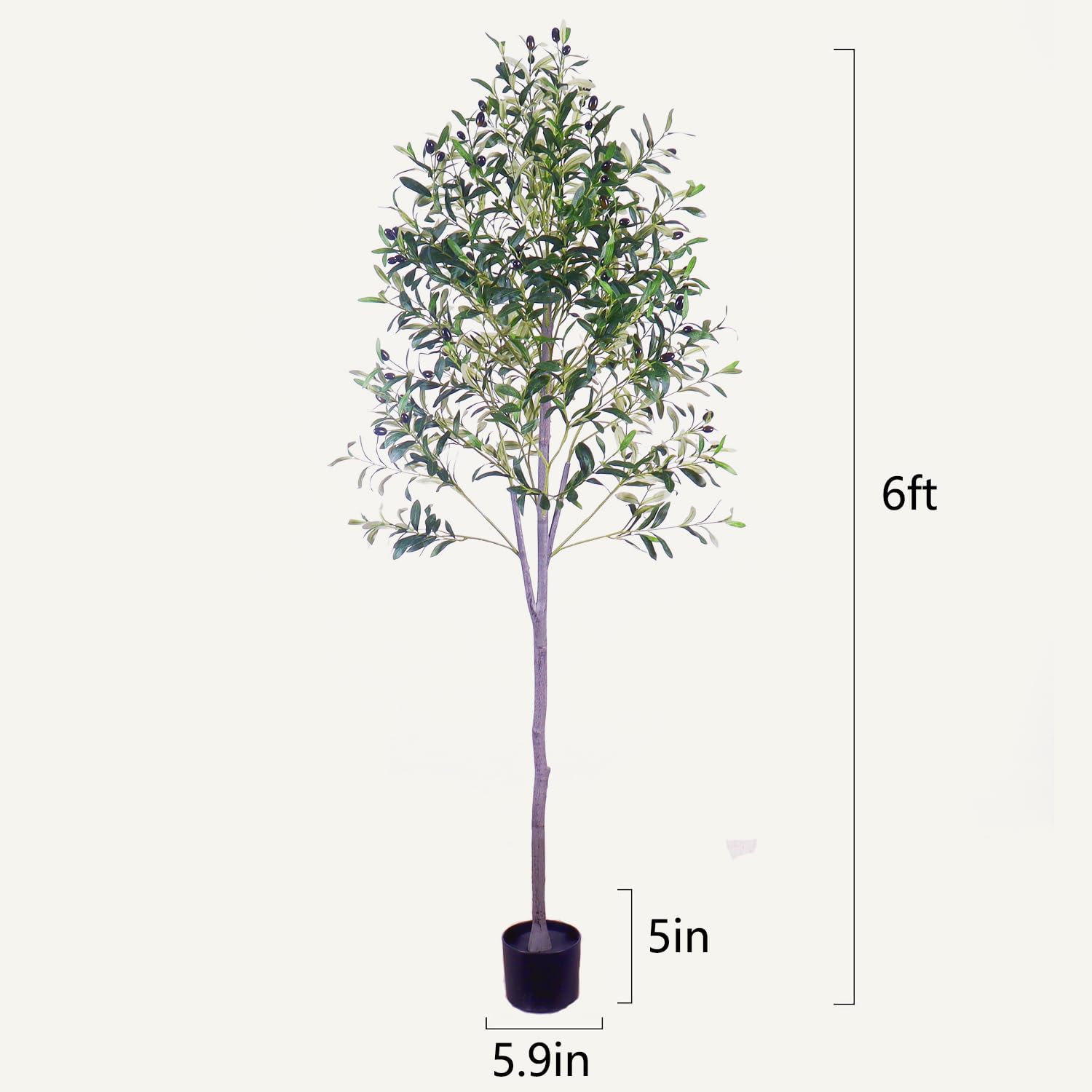 YJH 6ft Artificial Olive Tree with Realistic Fruit