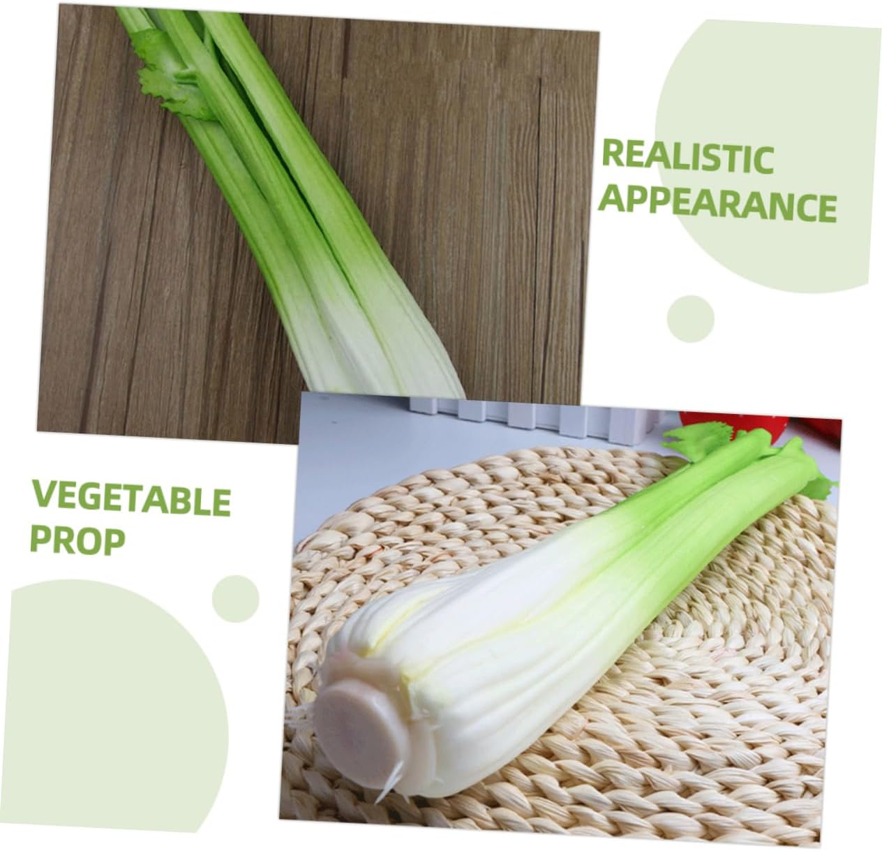Happyyami 2pcs Lifelike Celery Artificial Vegetable Decor