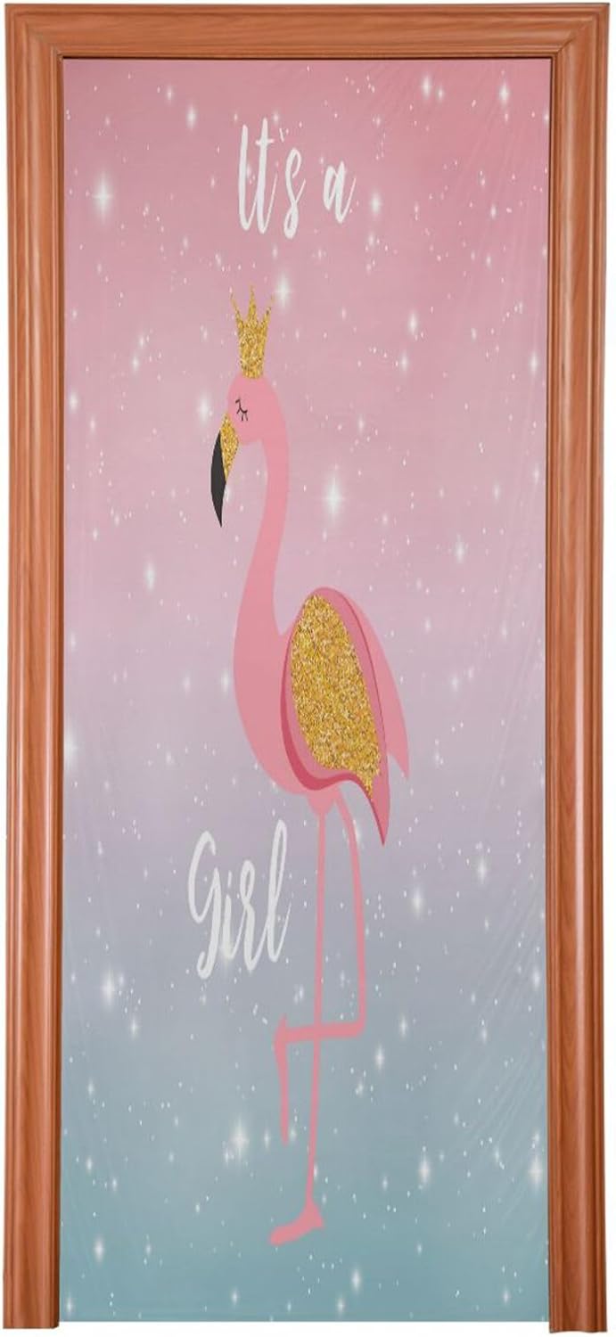 Susiyo Shining Flamingo Princess Halloween Door Cover