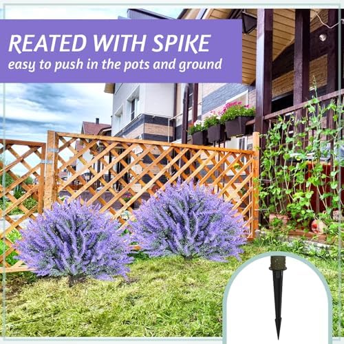 Yunlly 2 Pack 18 Inches Artificial Lavender Topiary Ball Trees
