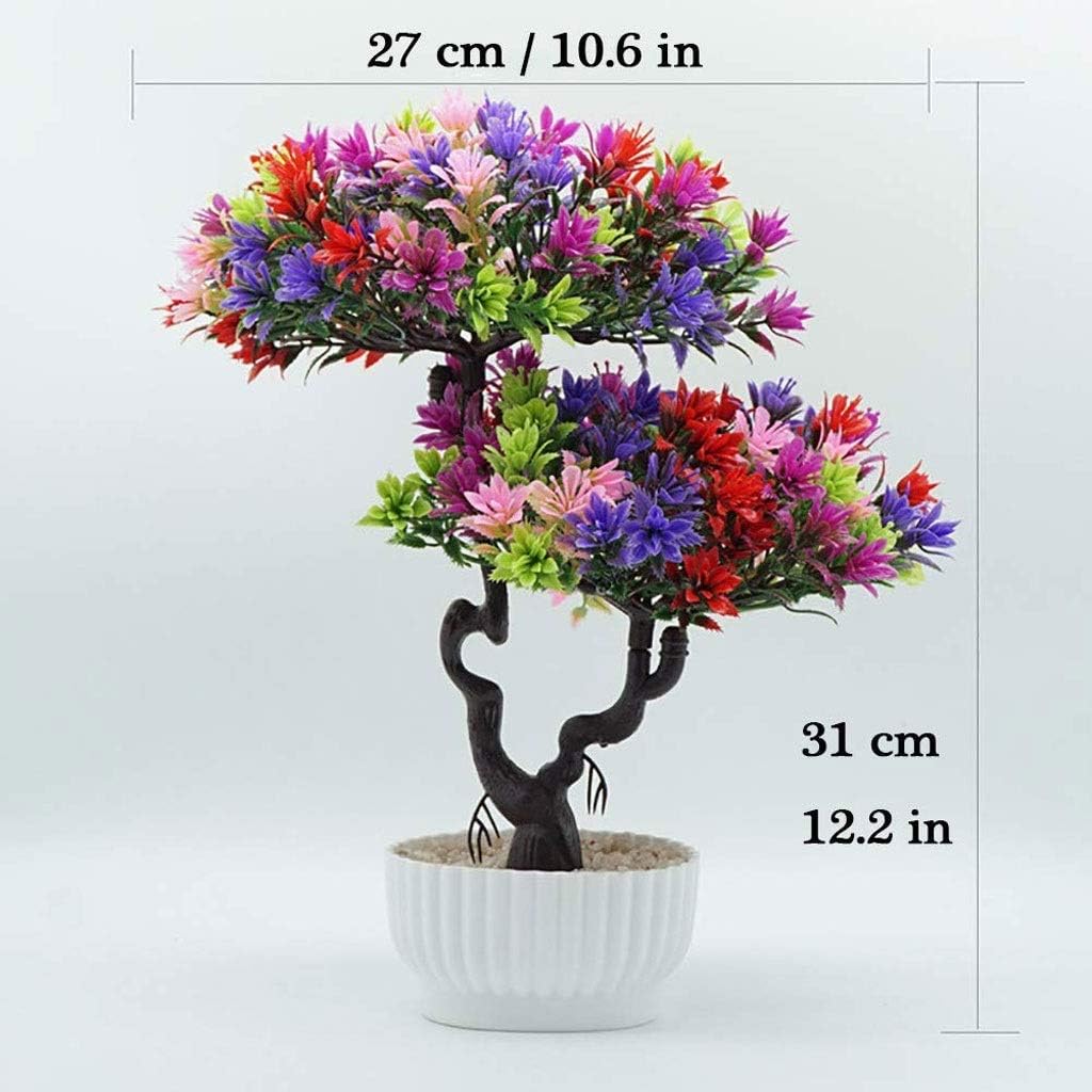 Artificial Bonsai Tree with Realistic Pine Leaves and Stone Base
