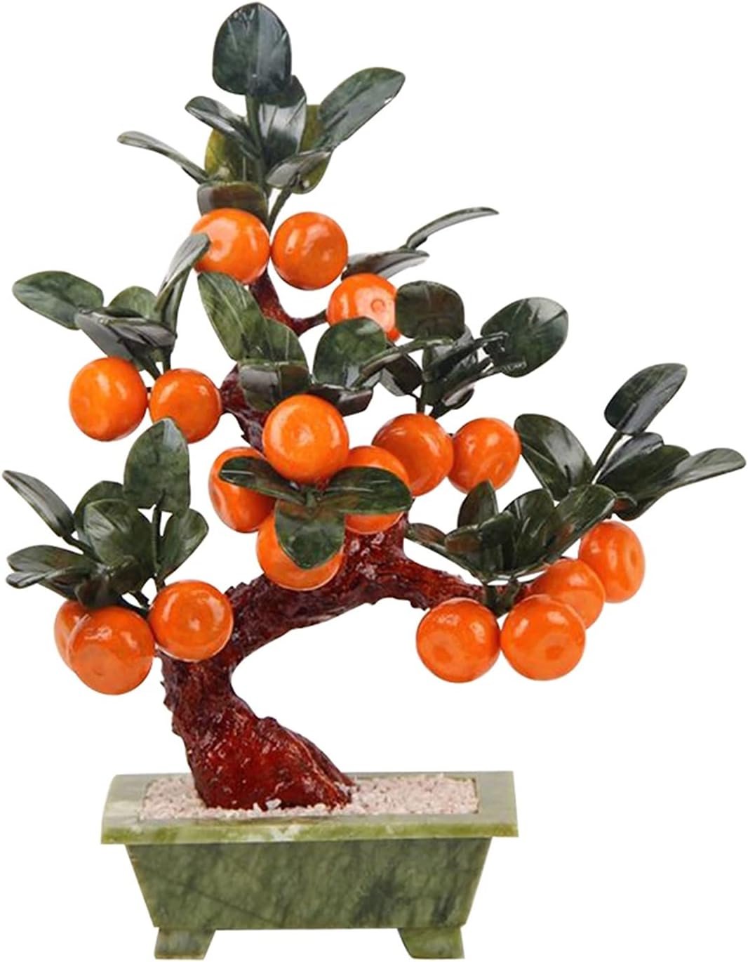 Artificial Bonsai Tree with Jade Carving and Kumquat Style