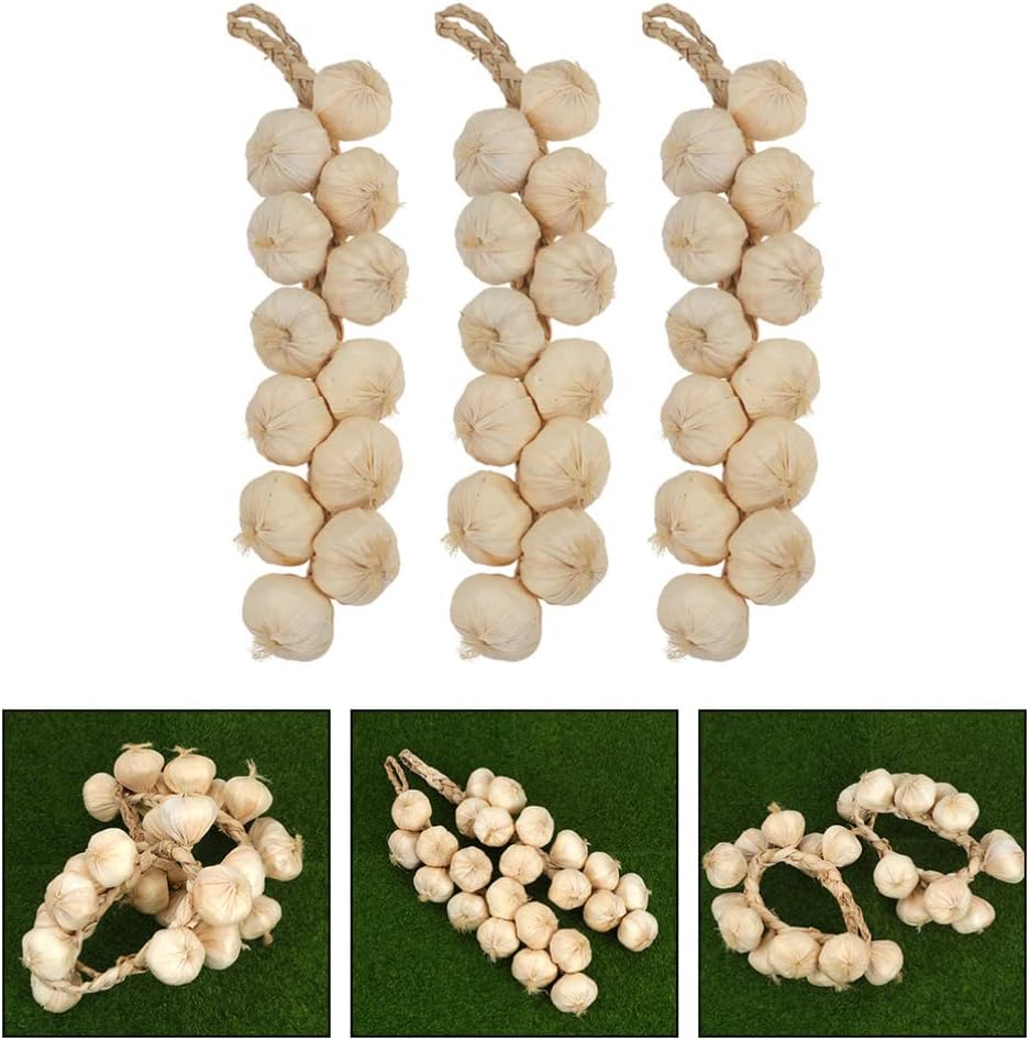 Sewroro 3Pcs Artificial Garlic Strings Decor