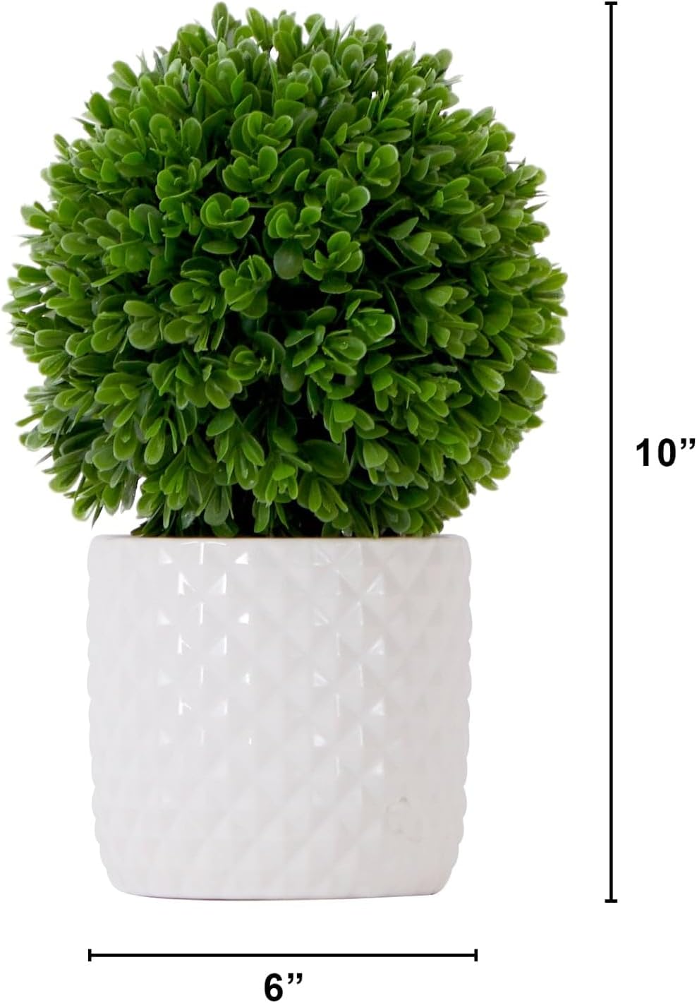 10 Inch Artificial Boxwood Topiary with Ceramic Planter