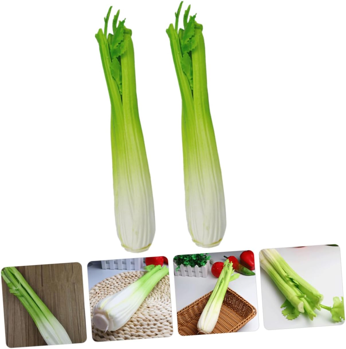 Happyyami 2pcs Lifelike Celery Artificial Vegetable Decor