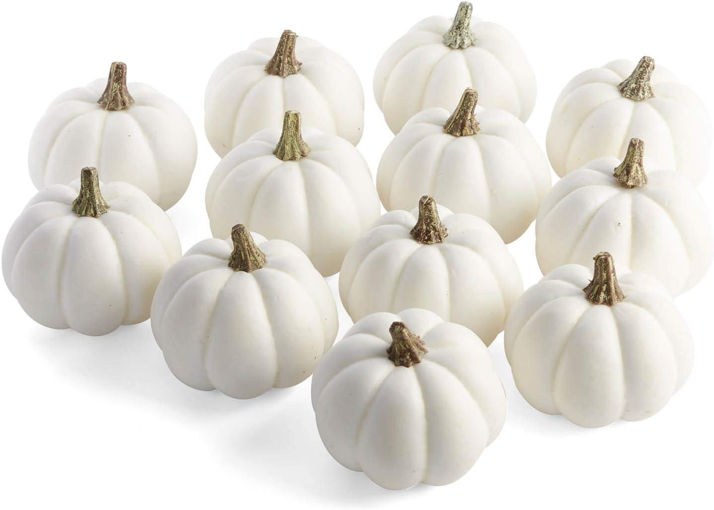 Factory Direct Craft Artificial Baby Boo Pumpkins Set of 12