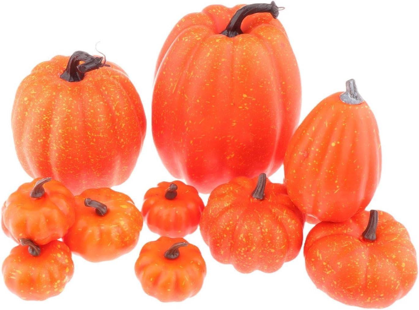 Fancyes Fake Pumpkins Foam Props 12 Pieces Yellow