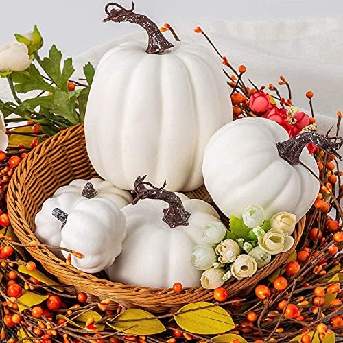 ROTORS Artificial Pumpkins Fall Decorations 12pcs