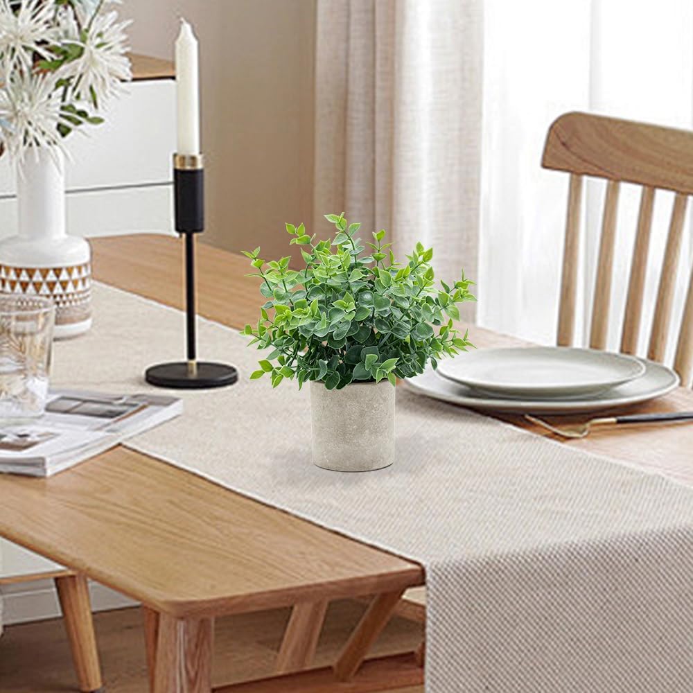 2 Pack Small Artificial Eucalyptus Plants for Home Decor