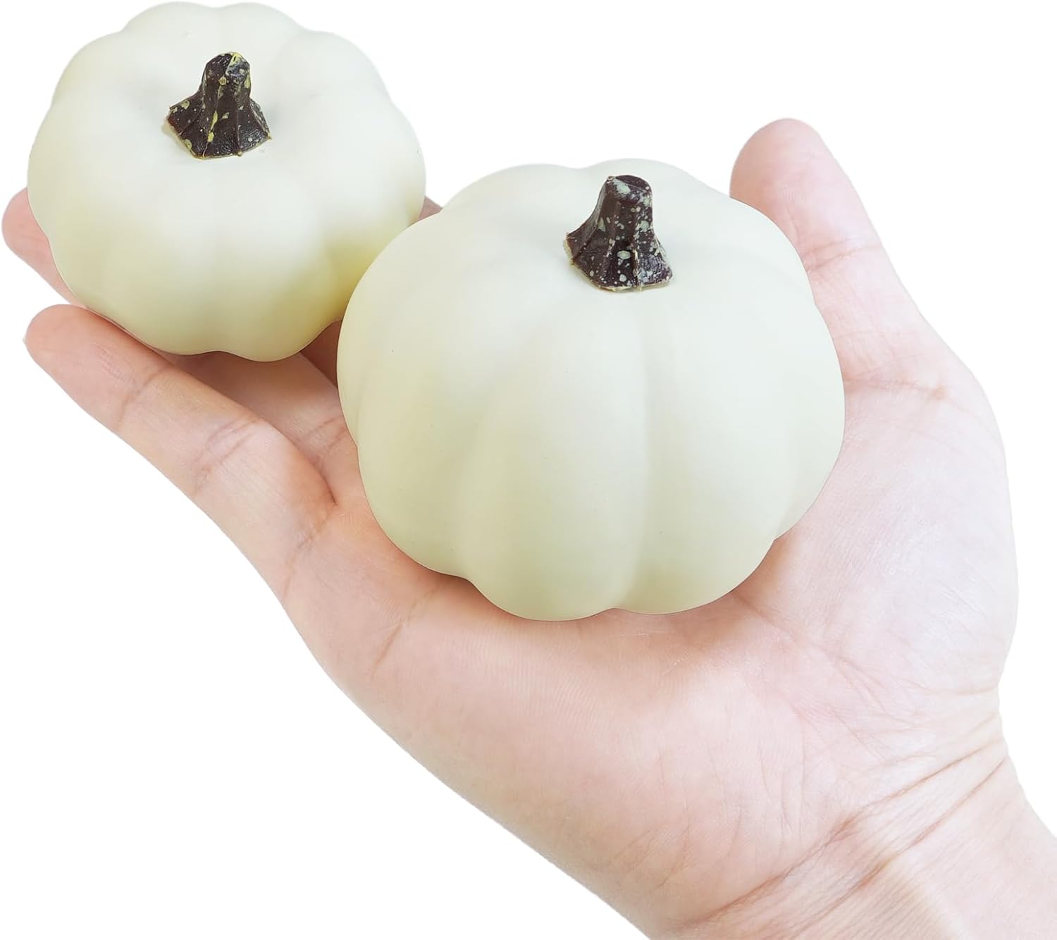 Winlyn 48 Pc White Artificial Pumpkins Fall Decor
