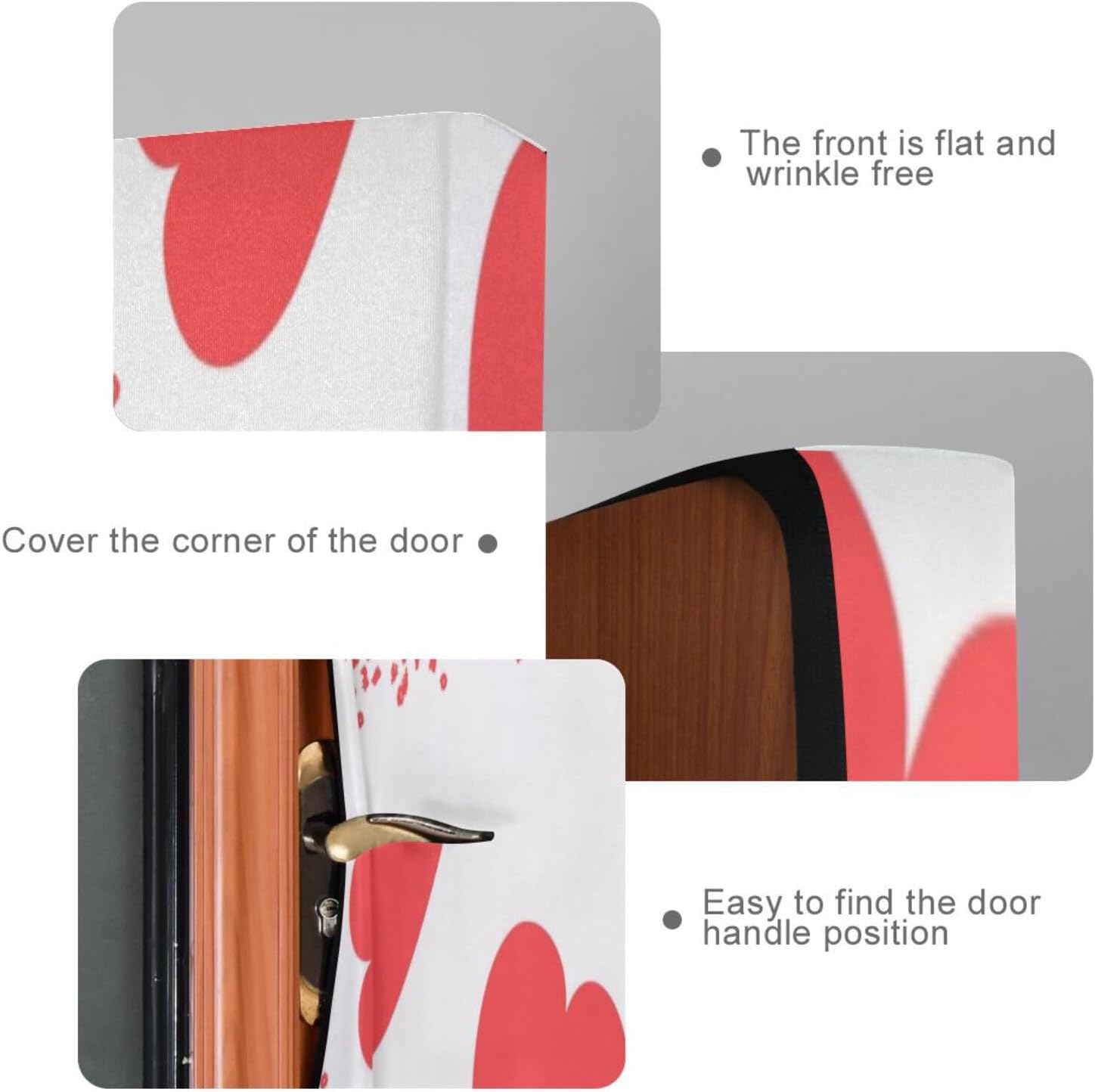 Susiyo Plush Red Heart Halloween Door Cover 32x79 In