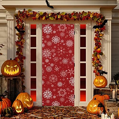 Poeticcity Festive Snowflakes Door Cover 35x79 Inches