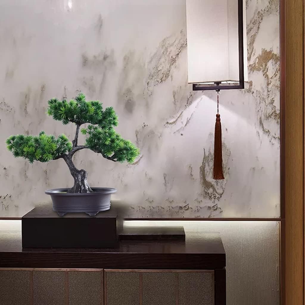 Artificial Bonsai Tree with Realistic Pine Needles and Resin Trunk