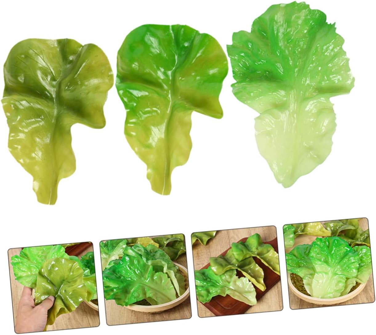ARTIBETTER Realistic Artificial Lettuce Leaf Decor Set