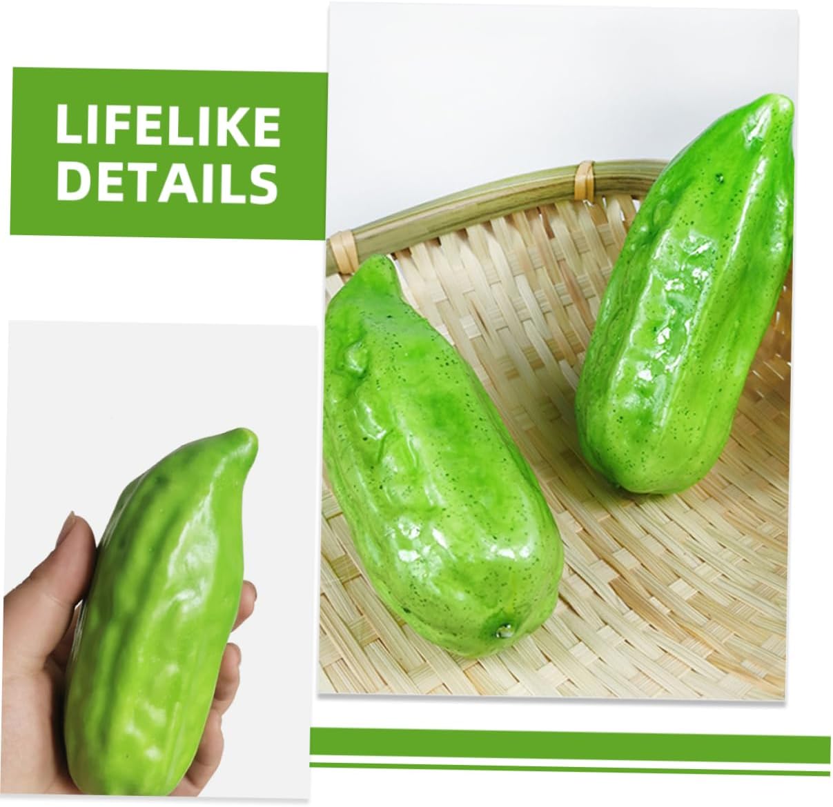PRETYZOOM 4pcs Foam Bitter Melon Artificial Vegetable Props