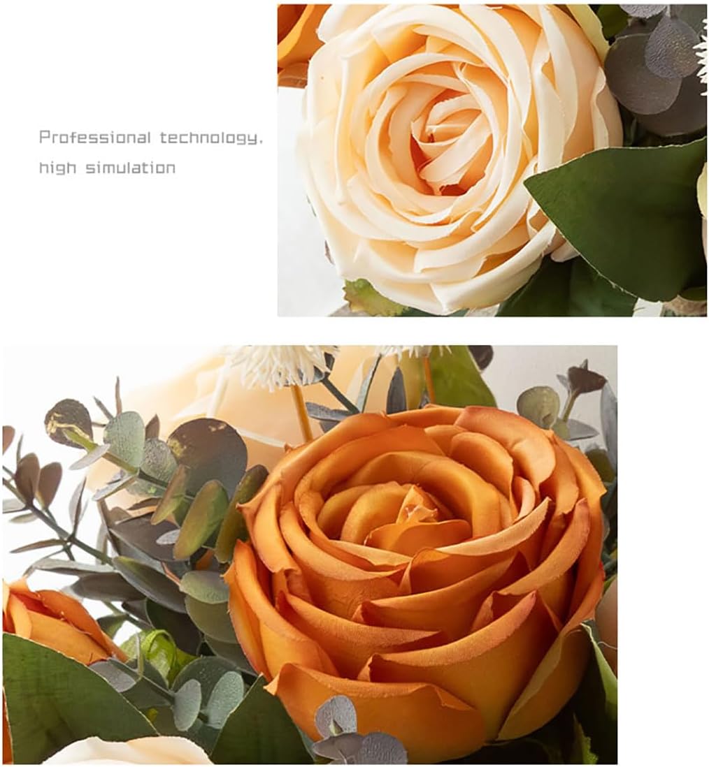 NAWEIDA Silk Roses Artificial Flowers in Vase