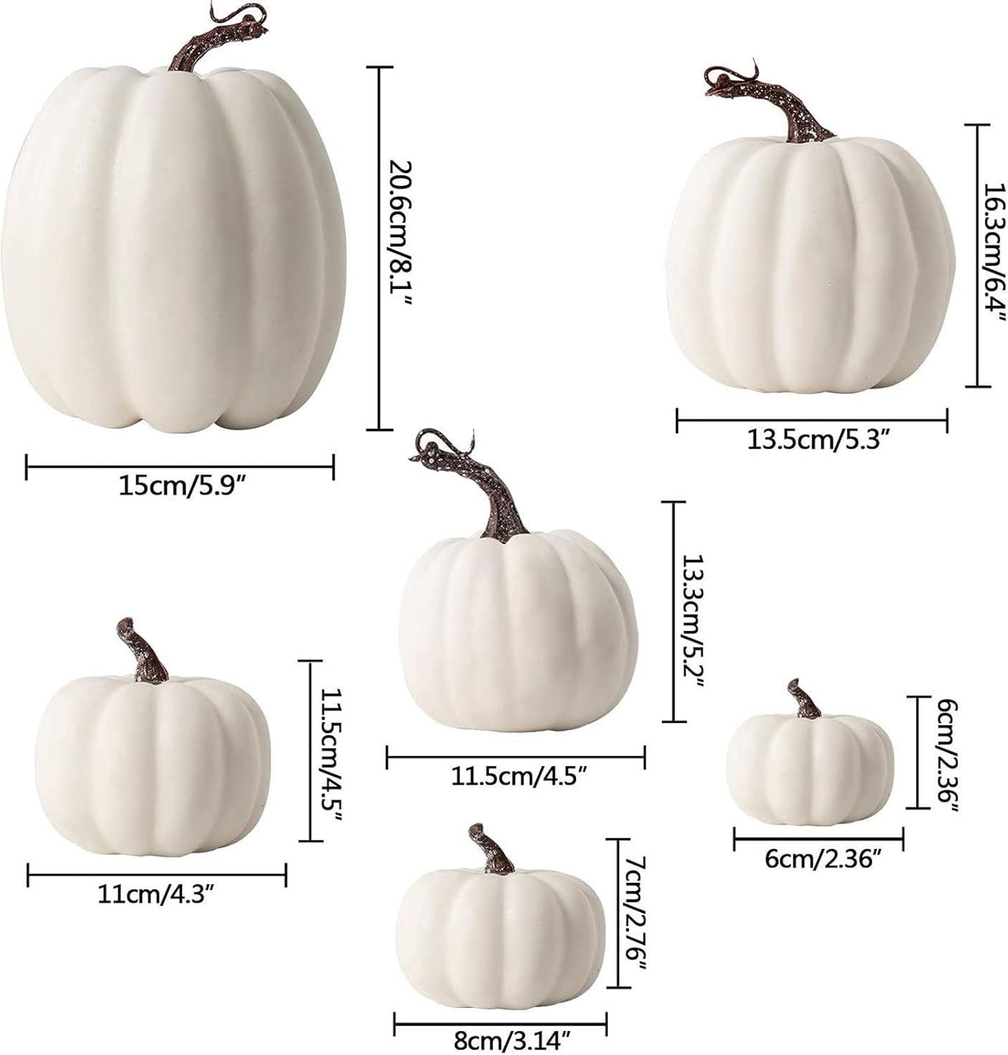 ROTORS Artificial Pumpkins Fall Decorations 12pcs