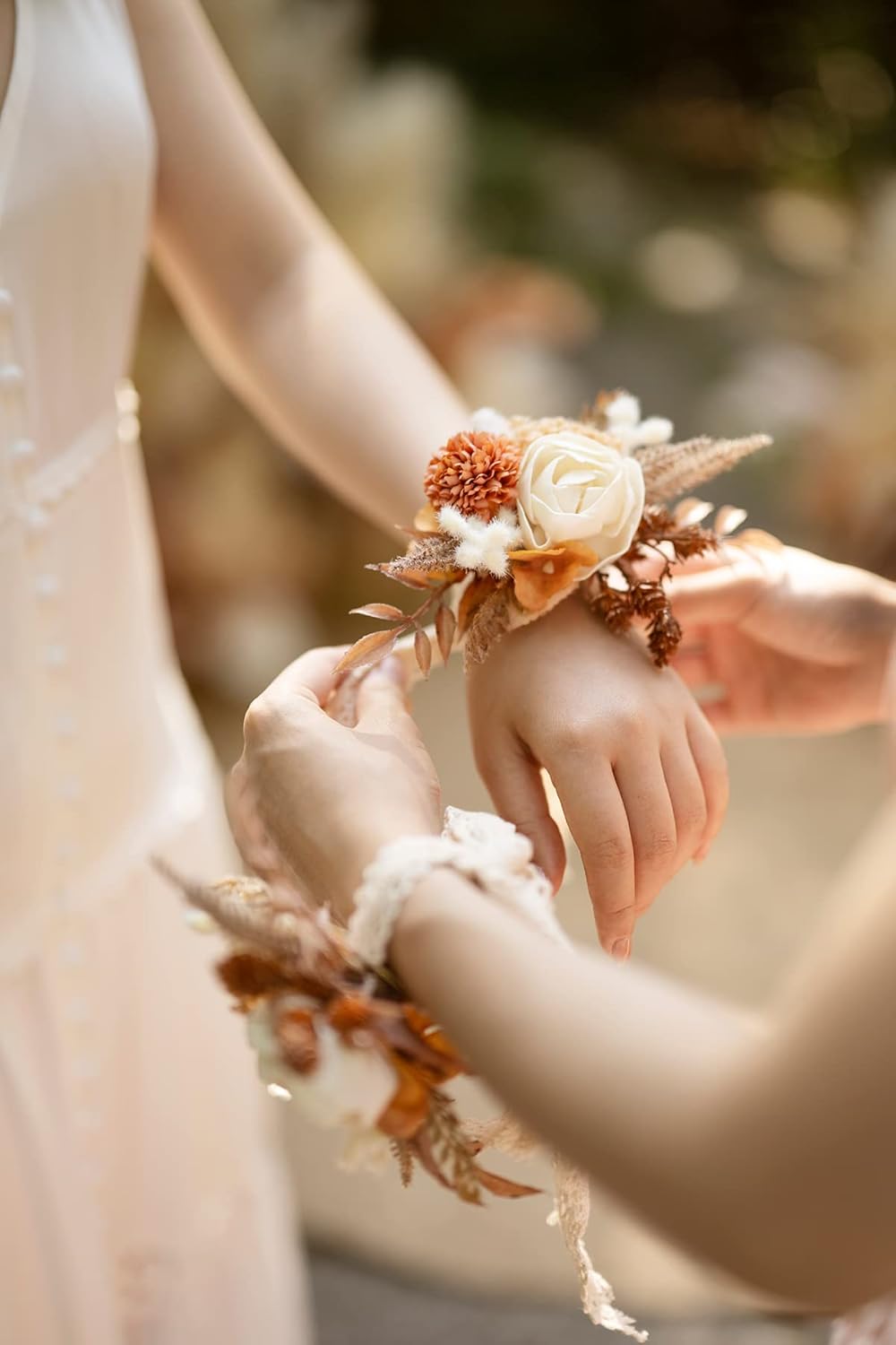 Lings Moment 6pcs Wedding Wrist Corsage Artificial Flowers