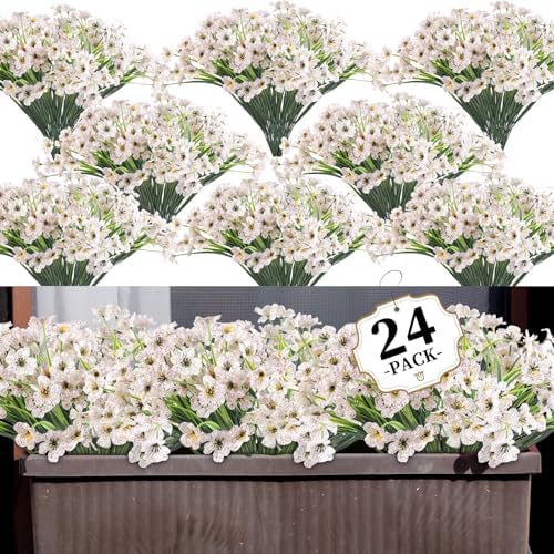 24 Bundle Artificial Flowers for Home Garden Decor