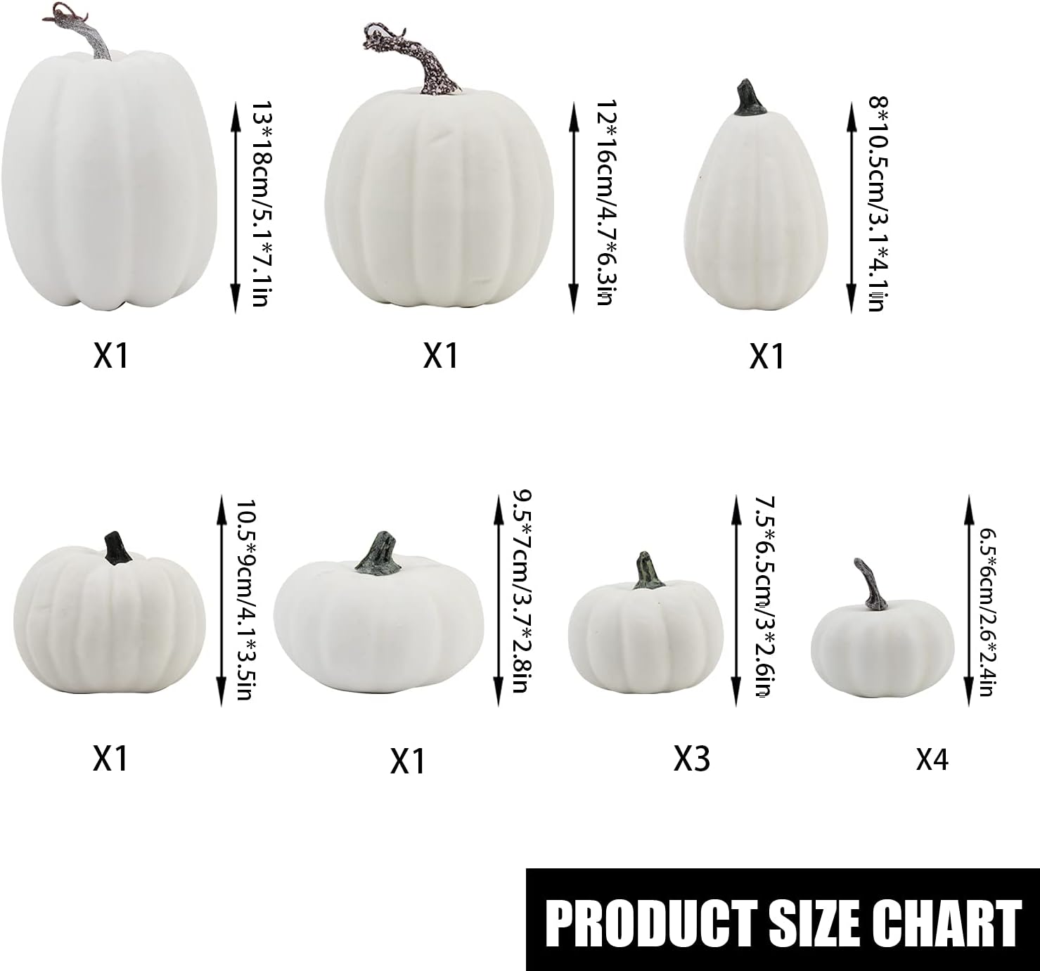 CCINEE 12PCS White Foam Pumpkins for Halloween Decorations