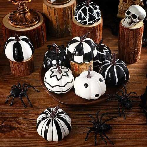 Leinuosen 9 Pcs Halloween Mini Pumpkin Decorations