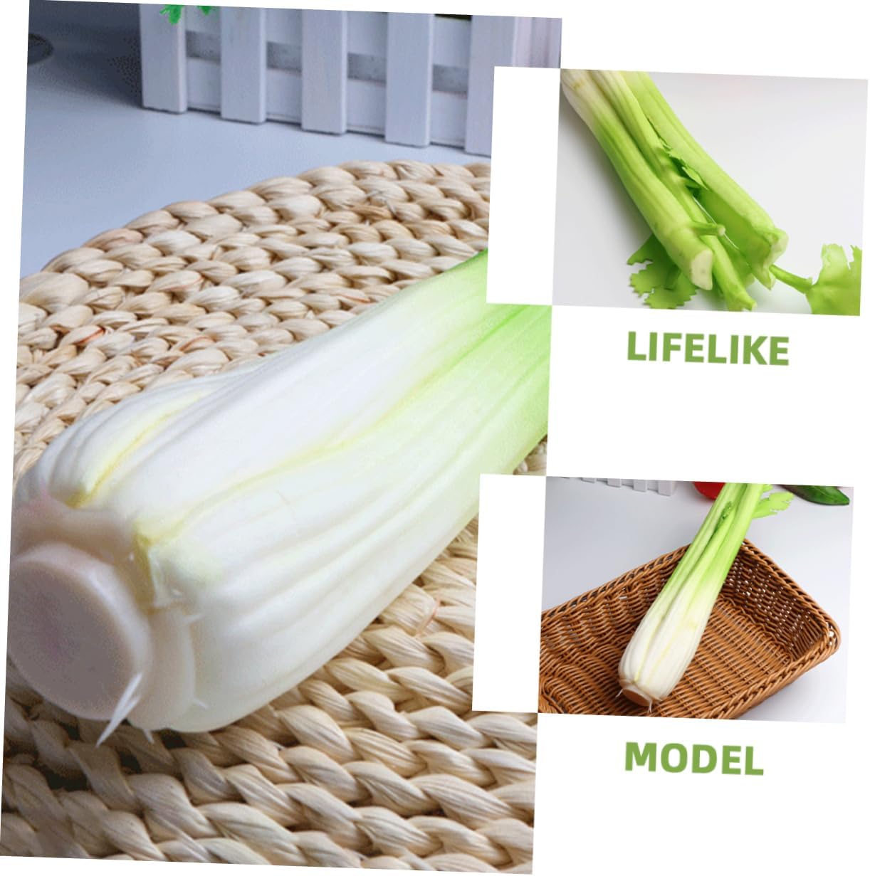 Happyyami 2pcs Lifelike Celery Artificial Vegetable Decor