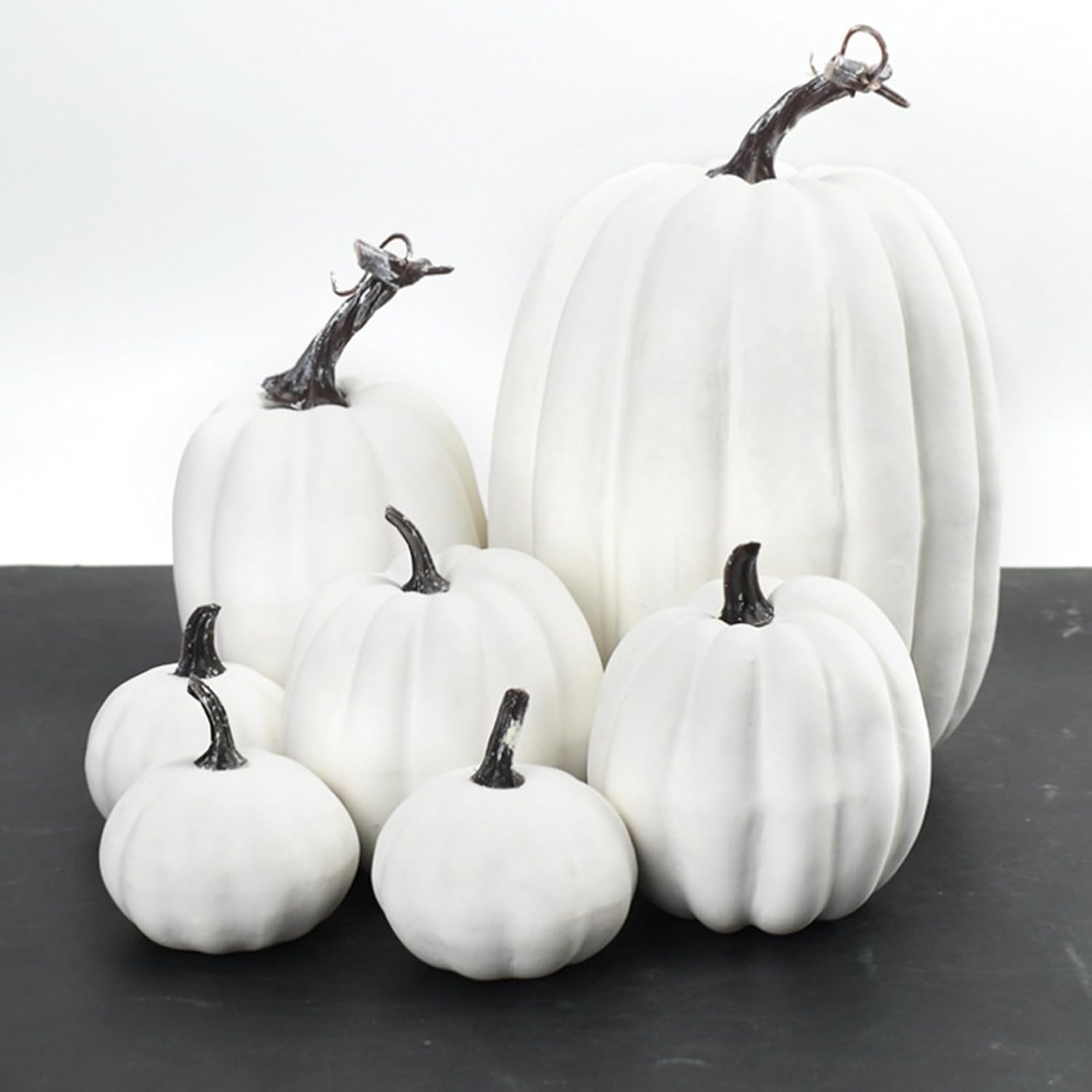 7Pcs Artificial Pumpkins Fall Autumn Halloween Decor