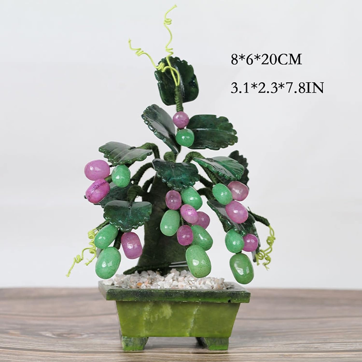 Artificial Bonsai Tree Tabletop Decor with Jade Carving