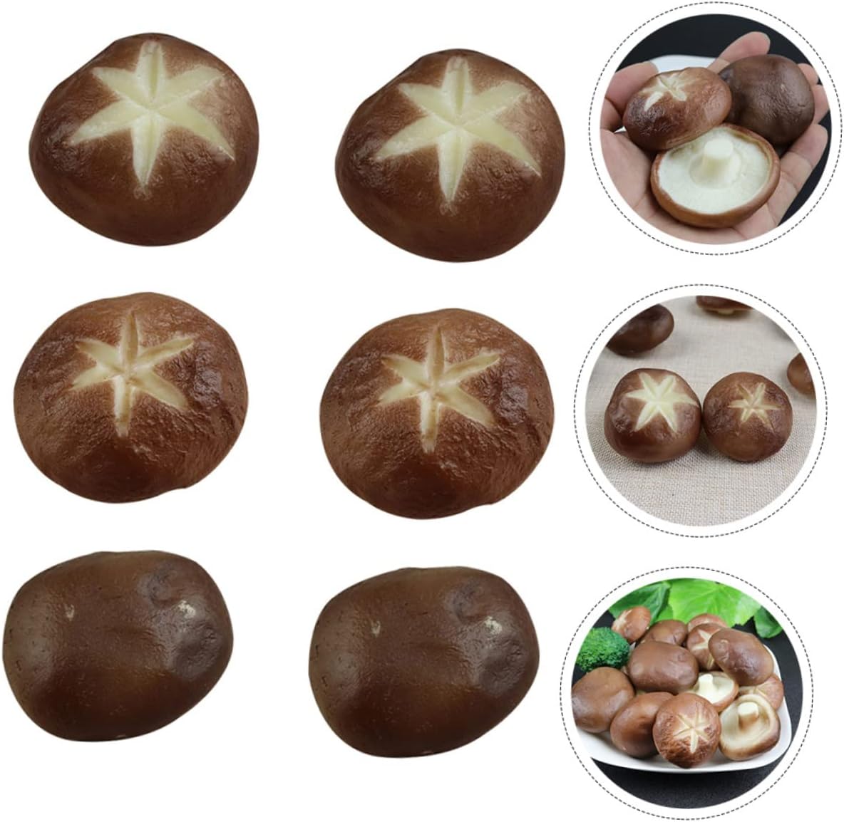 Amosfun 6pcs Decorative Simulated Mushroom Models